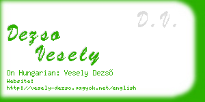 dezso vesely business card